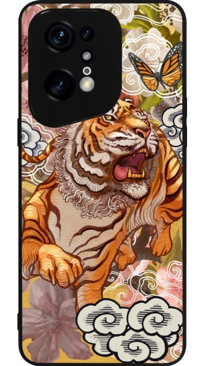 OPPO Find X5 Pro Case Hülle - Silikon schwarz Spring 23 japanese tiger