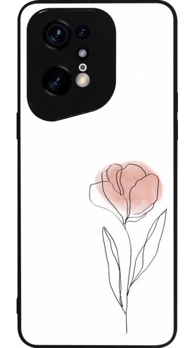 OPPO Find X5 Pro Case Hülle - Silikon schwarz Spring 23 minimalist flower