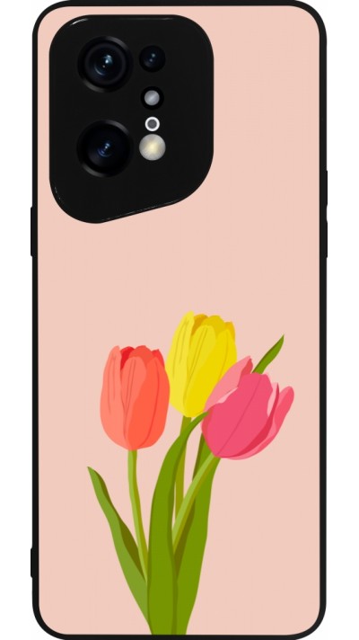 OPPO Find X5 Pro Case Hülle - Silikon schwarz Spring 23 tulip trio