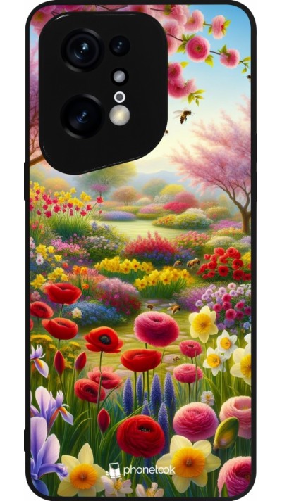 OPPO Find X5 Pro Case Hülle - Silikon schwarz Frühling 25 Strauß Frühling