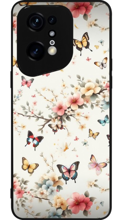 OPPO Find X5 Pro Case Hülle - Silikon schwarz Frühling 25 Leichte Schmetterlinge
