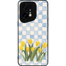 OPPO Find X5 Pro Case Hülle - Silikon schwarz Blue vichy tulips 2026