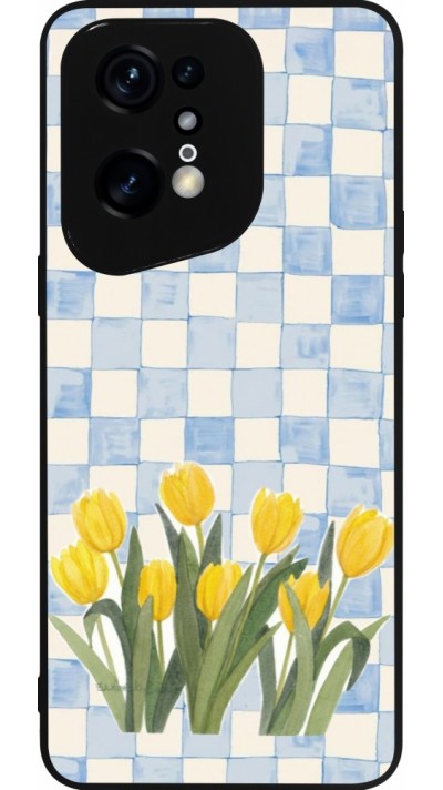 OPPO Find X5 Pro Case Hülle - Silikon schwarz Blue vichy tulips 2026