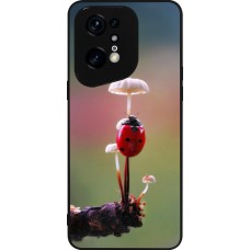 OPPO Find X5 Pro Case Hülle - Silikon schwarz Ladybird on a mushroom 2026