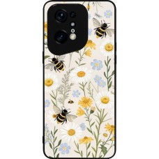 OPPO Find X5 Pro Case Hülle - Silikon schwarz Pattern bees 2026