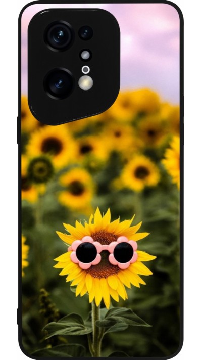 OPPO Find X5 Pro Case Hülle - Silikon schwarz Sunflower with glasses 2026