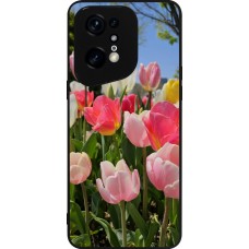 OPPO Find X5 Pro Case Hülle - Silikon schwarz Tulips Spring 2026