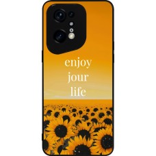 OPPO Find X5 Pro Case Hülle - Silikon schwarz Summer 2025 Enjoy your life