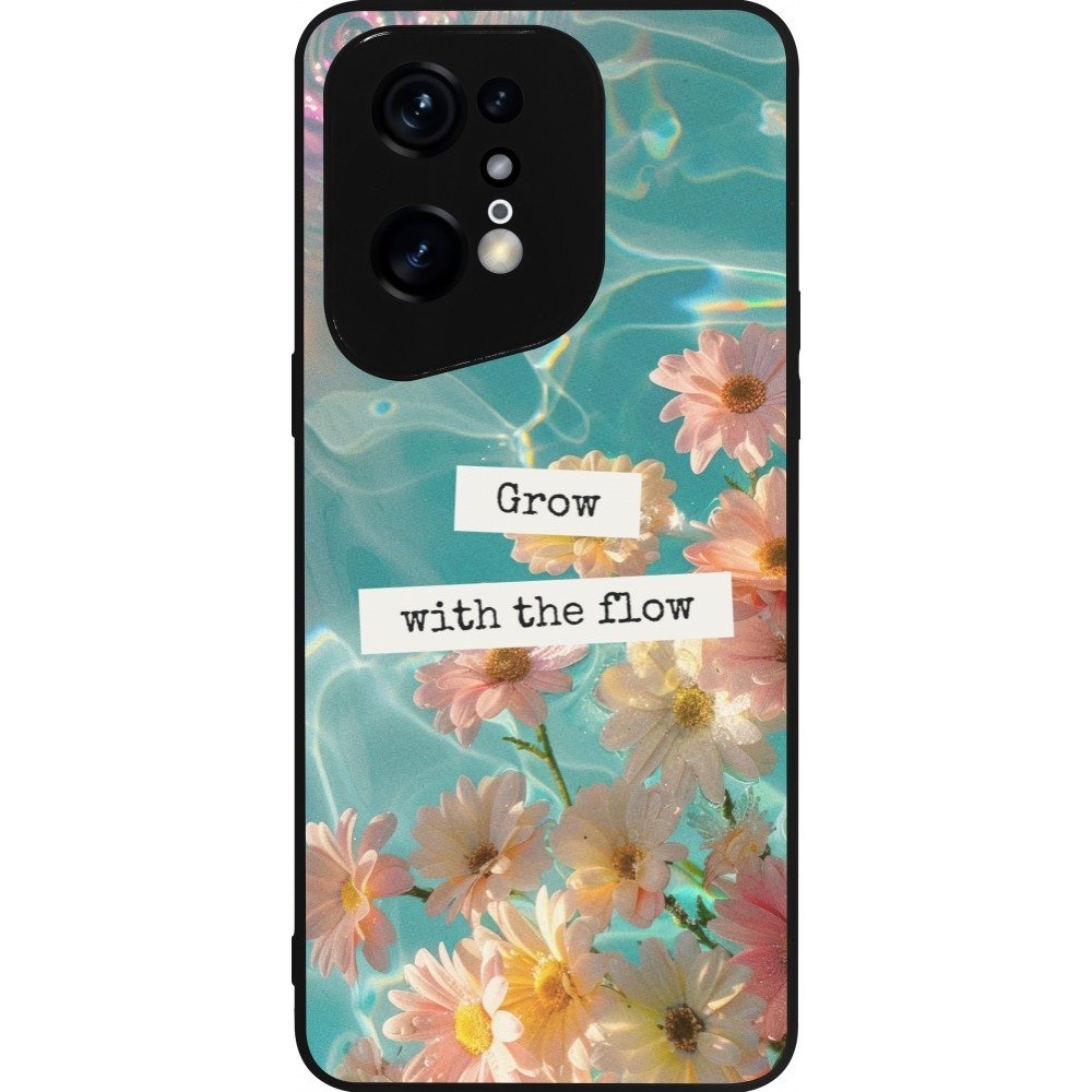 OPPO Find X5 Pro Case Hülle - Silikon schwarz Summer 2025 Grow with the flow