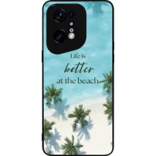 Coque OPPO Find X5 Pro - Silicone rigide noir Summer 2025 Life is better at the beach