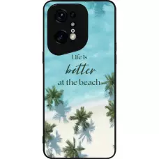 OPPO Find X5 Pro Case Hülle - Silikon schwarz Summer 2025 Life is better at the beach
