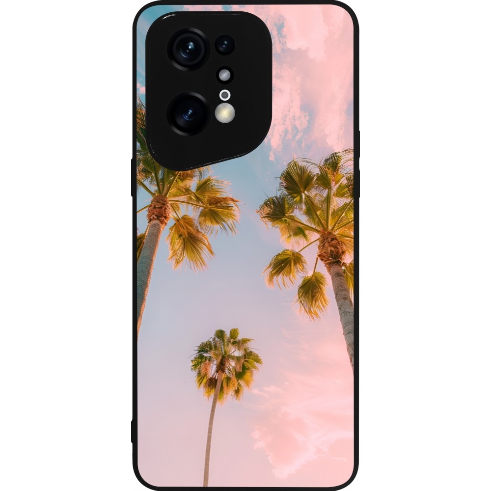 OPPO Find X5 Pro Case Hülle - Silikon schwarz Summer 2025 Palmiers