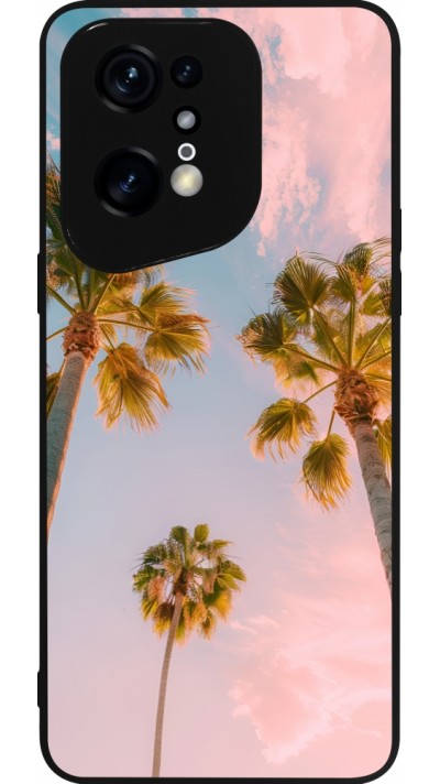 OPPO Find X5 Pro Case Hülle - Silikon schwarz Summer 2025 Palmiers