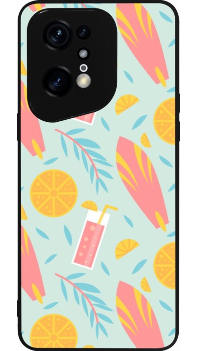 OPPO Find X5 Pro Case Hülle - Silikon schwarz Summer 2025 Pattern citron