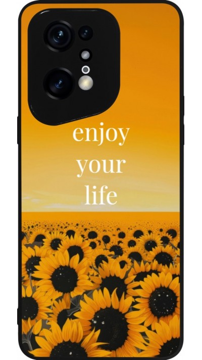OPPO Find X5 Pro Case Hülle - Silikon schwarz Summer 2026 Enjoy your life