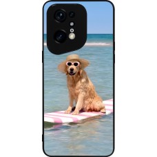 OPPO Find X5 Pro Case Hülle - Silikon schwarz Summer Dog on Paddle