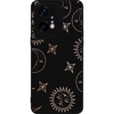 OPPO Find X5 Pro Case Hülle - Silikon schwarz Suns and Moons