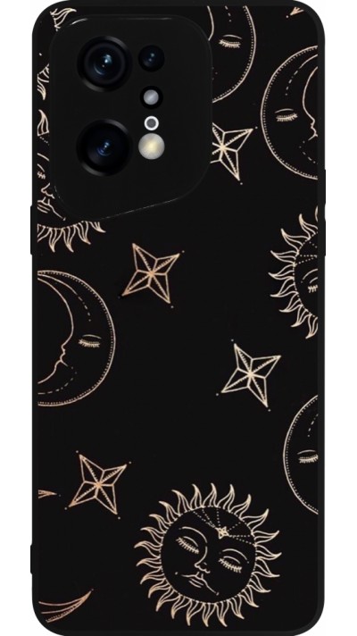 OPPO Find X5 Pro Case Hülle - Silikon schwarz Suns and Moons