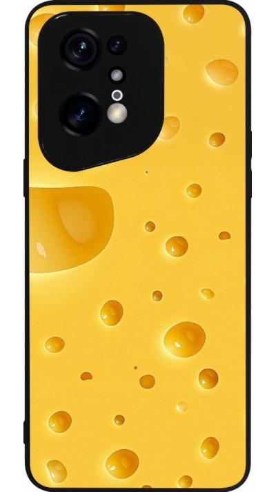 Coque OPPO Find X5 Pro - Silicone rigide noir Fête Nationale Suisse Cheese