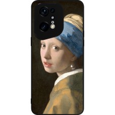 OPPO Find X5 Pro Case Hülle - Silikon schwarz Kunstbild - Das Mädchen mit dem Perlenohrring - Jan Vermeer