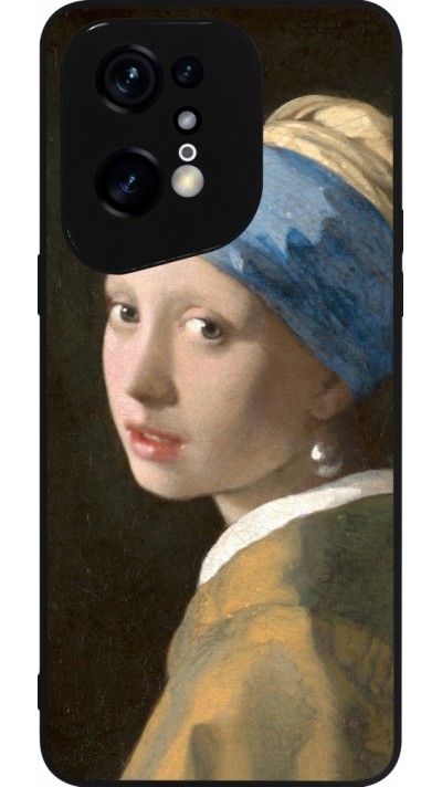 Coque OPPO Find X5 Pro - Silicone rigide noir Tableau art - La Jeune fille à la perle - Johannes Vermeer
