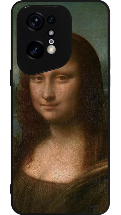Coque OPPO Find X5 Pro - Silicone rigide noir Tableau art - La Joconde - Léonard de Vinci