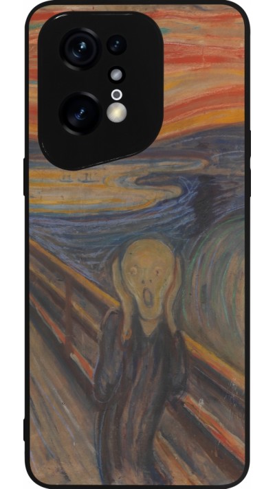 Coque OPPO Find X5 Pro - Silicone rigide noir Tableau art - Le Cri - Edvard Munch