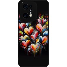 OPPO Find X5 Pro Case Hülle - Silikon schwarz Valentin 2024 Schwarzes Herz Abstrakt