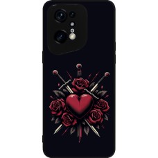 OPPO Find X5 Pro Case Hülle - Silikon schwarz Valentine 2024 gothic love