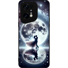 OPPO Find X5 Pro Case Hülle - Silikon schwarz Valentin 2024 Liebe unter dem Mond