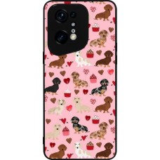 OPPO Find X5 Pro Case Hülle - Silikon schwarz Valentine 2024 puppy love