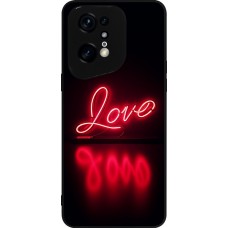 OPPO Find X5 Pro Case Hülle - Silikon schwarz Valentine 2025 Neon Liebe