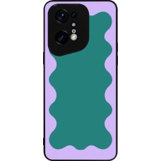 OPPO Find X5 Pro Case Hülle - Silikon schwarz Wavy Rectangle Green Purple