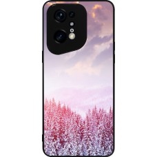 OPPO Find X5 Pro Case Hülle - Silikon schwarz Winter 22 Pink Forest
