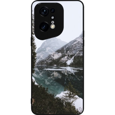 OPPO Find X5 Pro Case Hülle - Silikon schwarz Winter 22 snowy mountain and lake