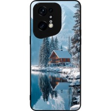OPPO Find X5 Pro Case Hülle - Silikon schwarz Winter 25 Winter house forest day