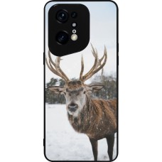 OPPO Find X5 Pro Case Hülle - Silikon schwarz Winter 25 Winter reindeer