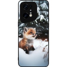 OPPO Find X5 Pro Case Hülle - Silikon schwarz Weihnachten 2023 Fuechslein Tanne
