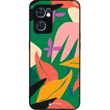 OPPO Reno7 5G Case Hülle - Silikon schwarz Abstract Jungle