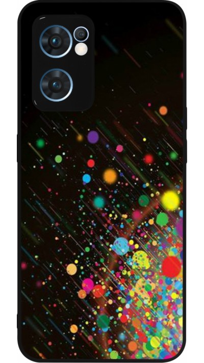 OPPO Reno7 5G Case Hülle - Silikon schwarz Abstract Bubble Lines