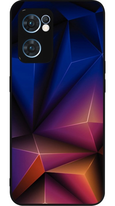 OPPO Reno7 5G Case Hülle - Silikon schwarz Abstract Triangles 