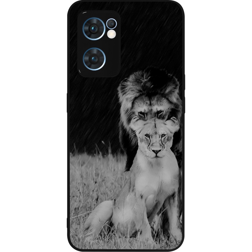 OPPO Reno7 5G Case Hülle - Silikon schwarz Angry lions