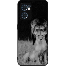 OPPO Reno7 5G Case Hülle - Silikon schwarz Angry lions