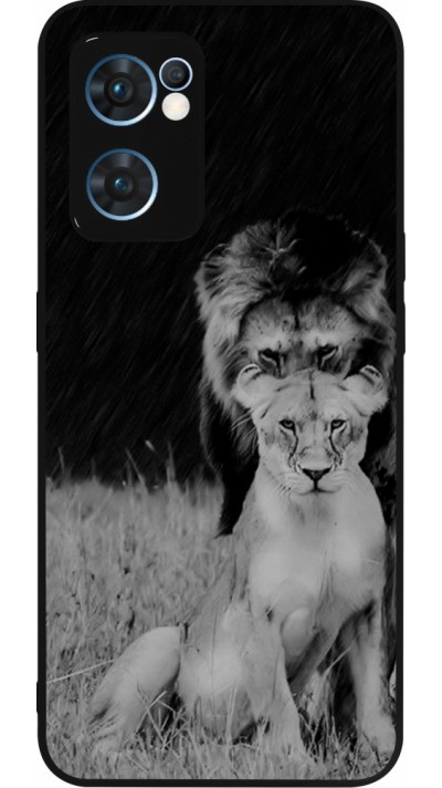 OPPO Reno7 5G Case Hülle - Silikon schwarz Angry lions