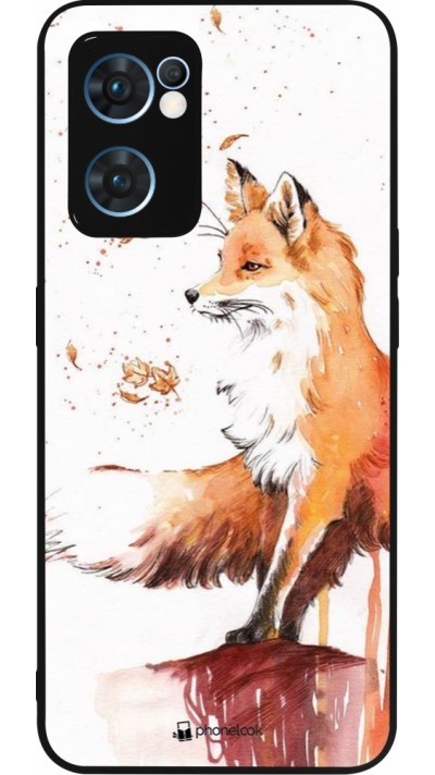 OPPO Reno7 5G Case Hülle - Silikon schwarz Autumn 21 Fox