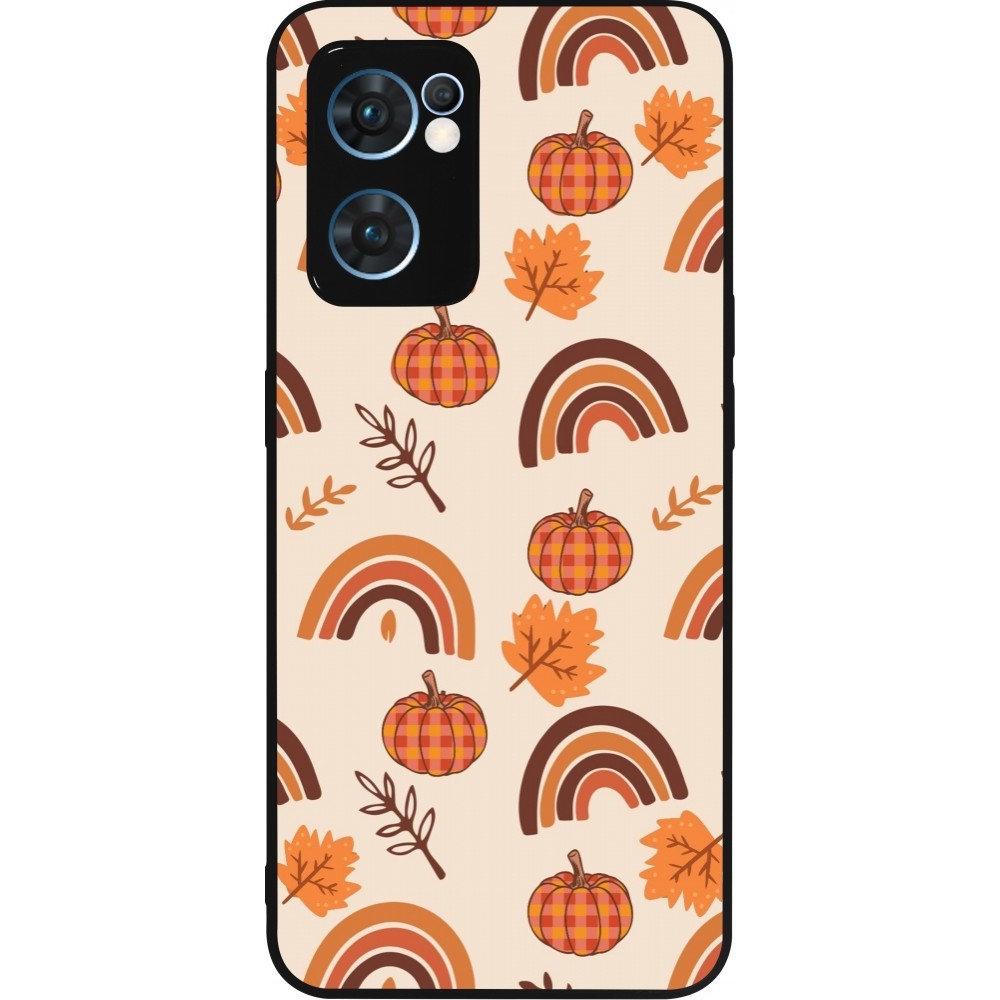 OPPO Reno7 5G Case Hülle - Silikon schwarz Autumn 2024 rainbow