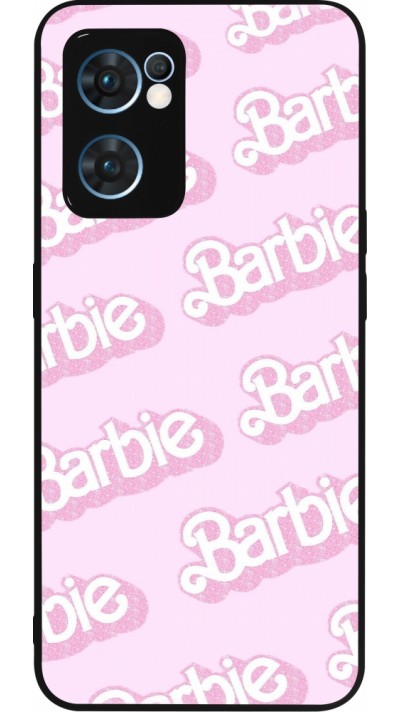 OPPO Reno7 5G Case Hülle - Silikon schwarz Barbie light pink pattern