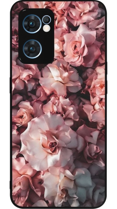OPPO Reno7 5G Case Hülle - Silikon schwarz Beautiful Roses