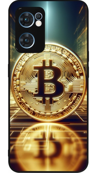 OPPO Reno7 5G Case Hülle - Silikon schwarz Bitcoin Stehen