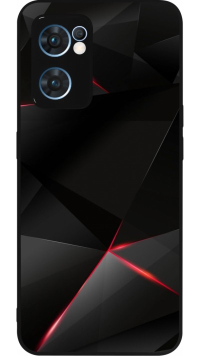 OPPO Reno7 5G Case Hülle - Silikon schwarz Black Red Lines